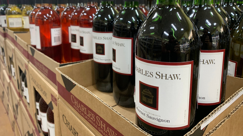 bottles of Charles Shaw at Trader Joe's