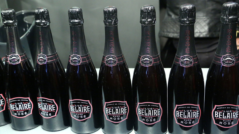 row of luc belaire sparkling wines