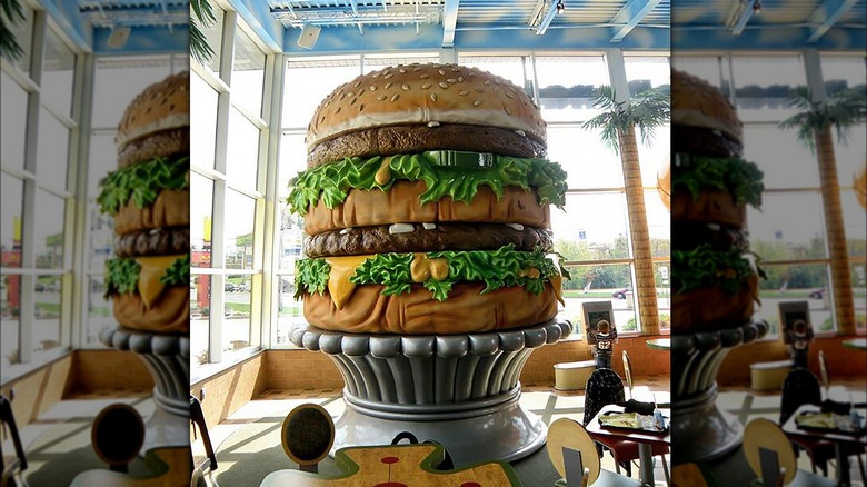 big mac statue on display at mcdonalds