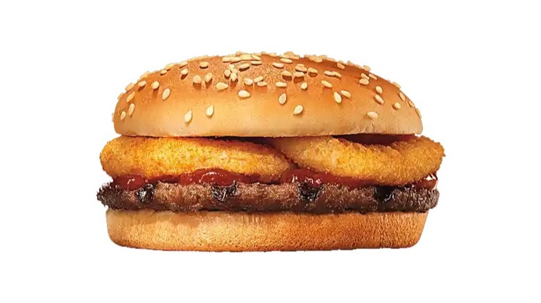 Burger King Rodeo Burger on a white background