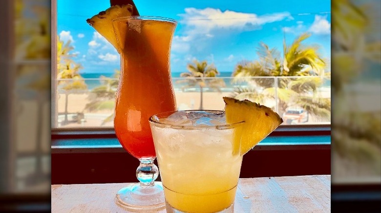 Cocktails and view at Bo's Beach