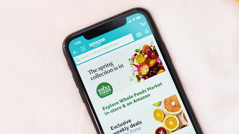 whole foods on amazon app on phone