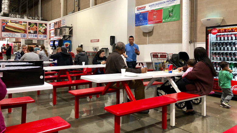 tables at a Costco food court