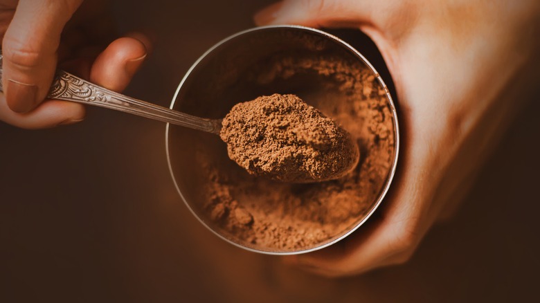 spoonful of cocoa powder