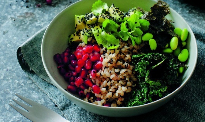 Kale and Black Sesame Sushi Bowl