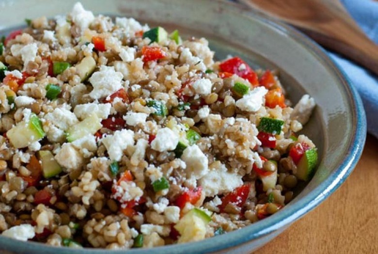 Lentils With Brown Rice and Feta