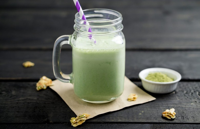 Breakfast: Banana, Almond Milk, and Matcha Energizing Smoothie