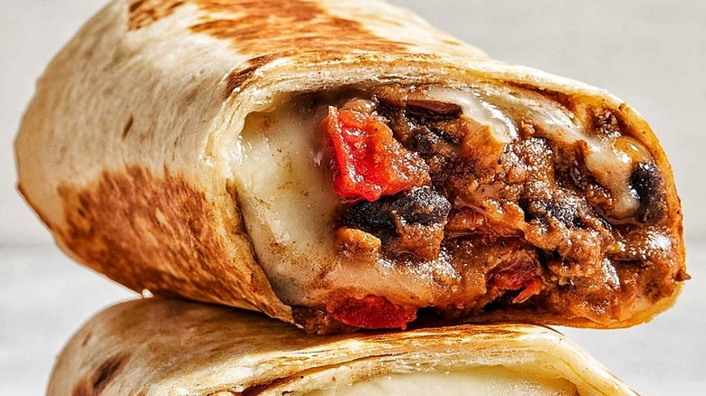 Cross section of burrito