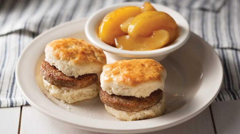 Cracker Barrel biscuit breakfast