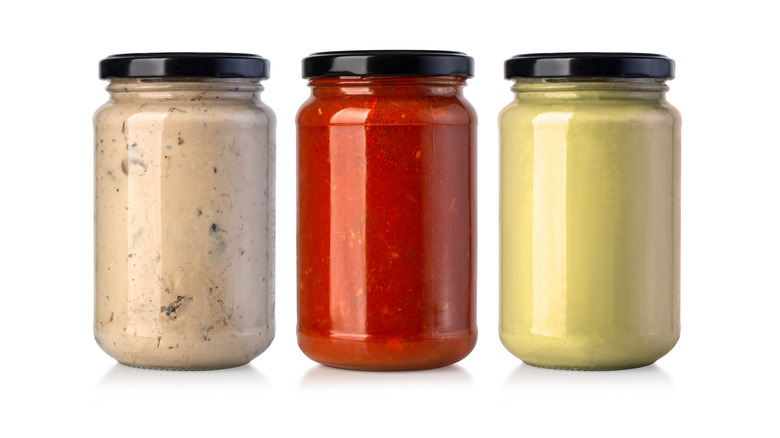 three types of jarred sauces