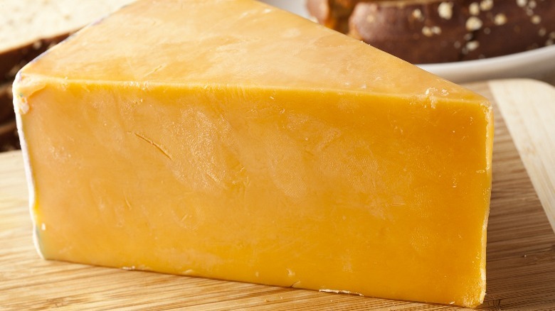 Cheddar cheese on board