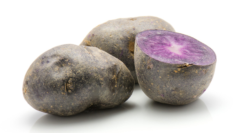 purple majesty potato half