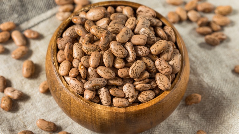 bowl of dried pinto beans