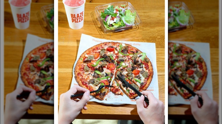 Blaze Pizza salad drink