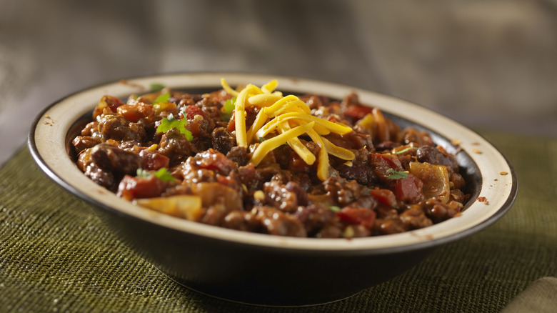 bowl filled with chili