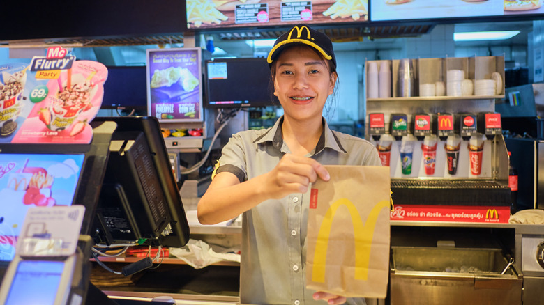 McDonald's worker at counter