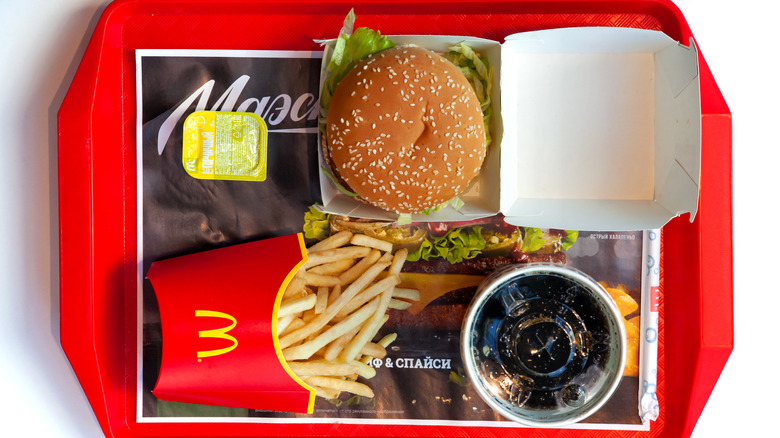 McDonald's meal on tray
