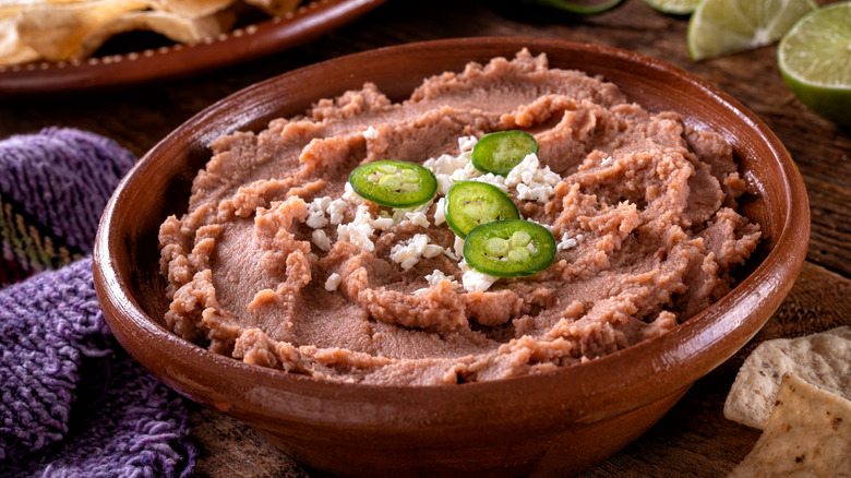 Bowl of refried beans