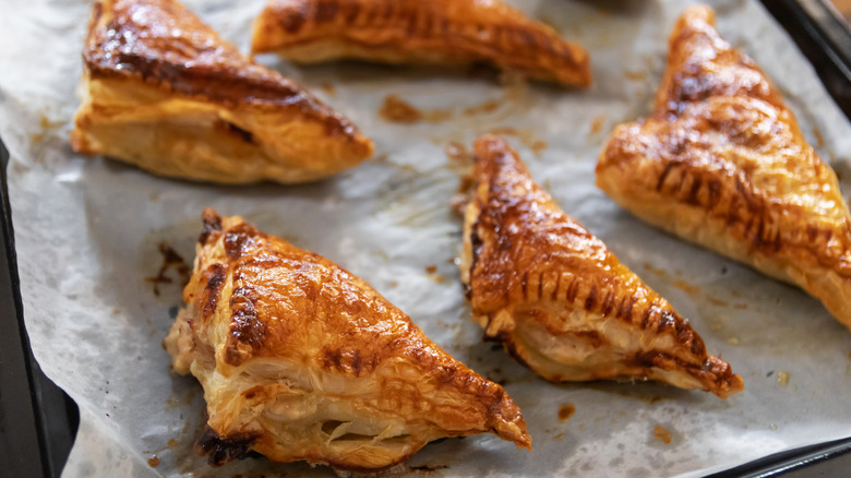 baking tray of puff pastry