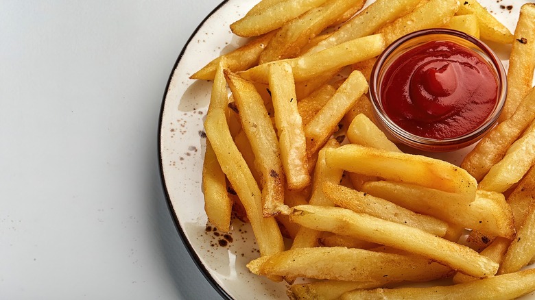 french fries with ketchup