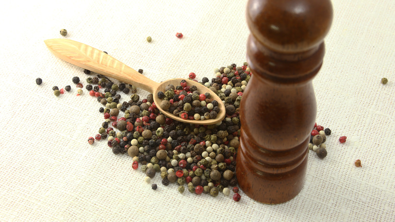 peppercorns with grinder