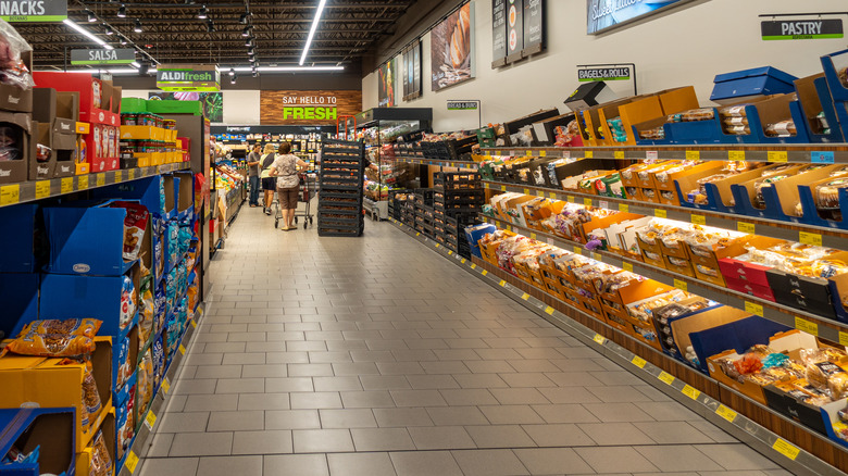 Bread aisle at Aldi