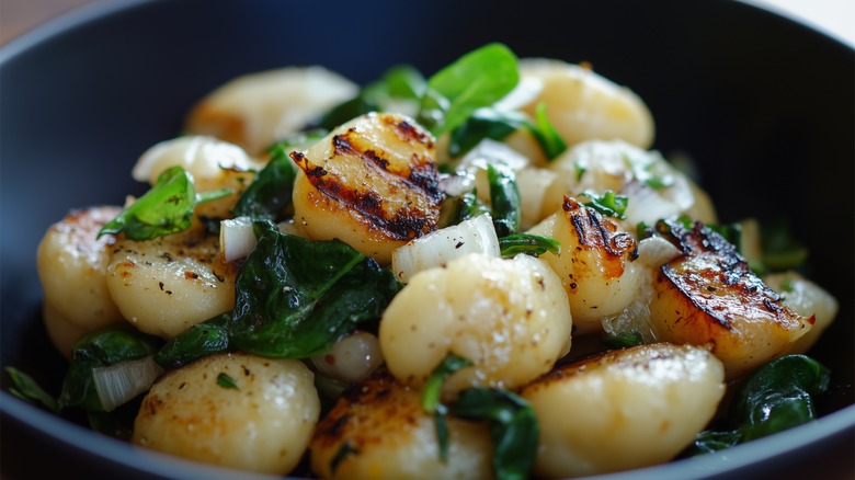 grilled gnocchi with vegetables