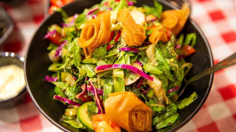 Fattoush salad in a bowl