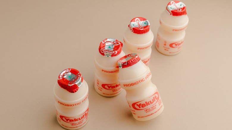 bottles of Yakult yogurt