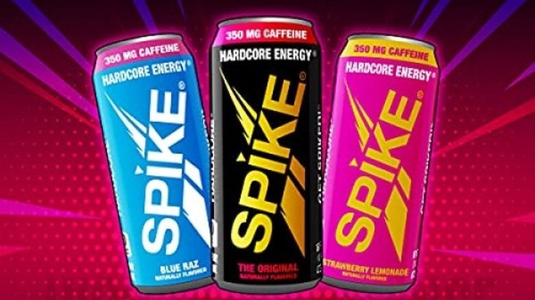 three Spike Hardcore Energy cans