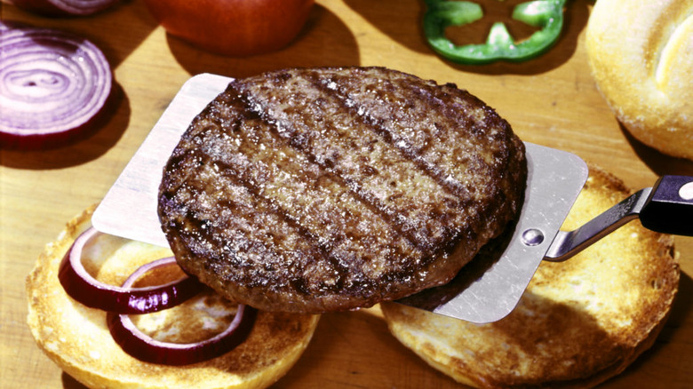 burger patty with grill marks