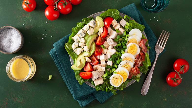 Cobb salad overhead