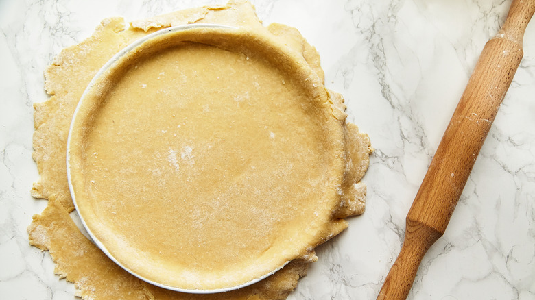 unbaked pie crust in pan