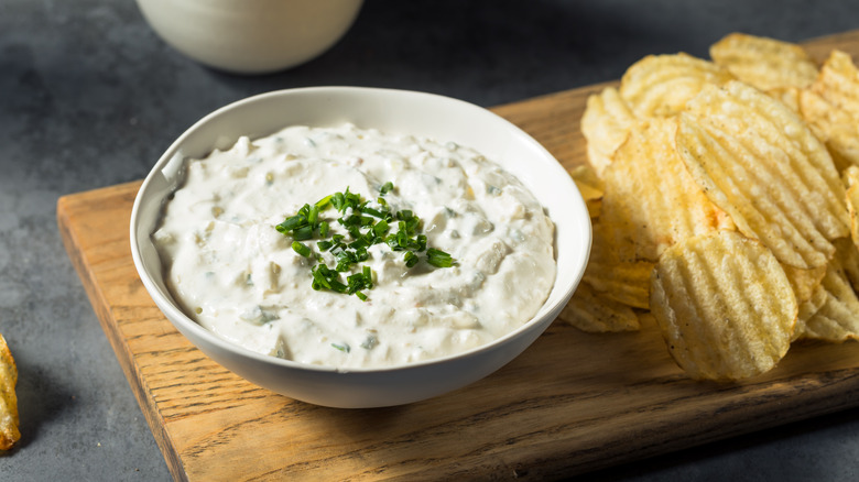 french onion dip and chips