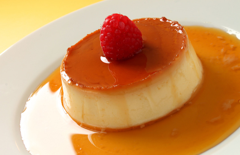 Almond-Infused Mexican Flan with Raspberry Salsa