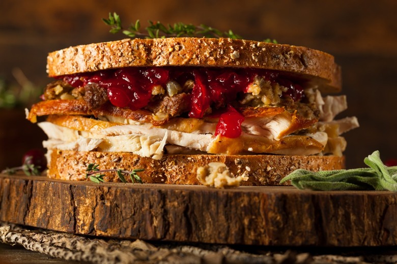 Leftover Turkey Sandwich With Muenster Cheese and Cranberry Sauce Recipe 