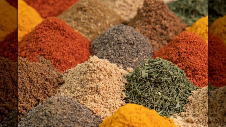 Piles of spices