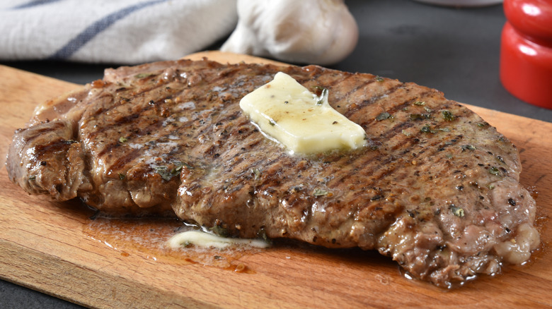 steak with butter pat