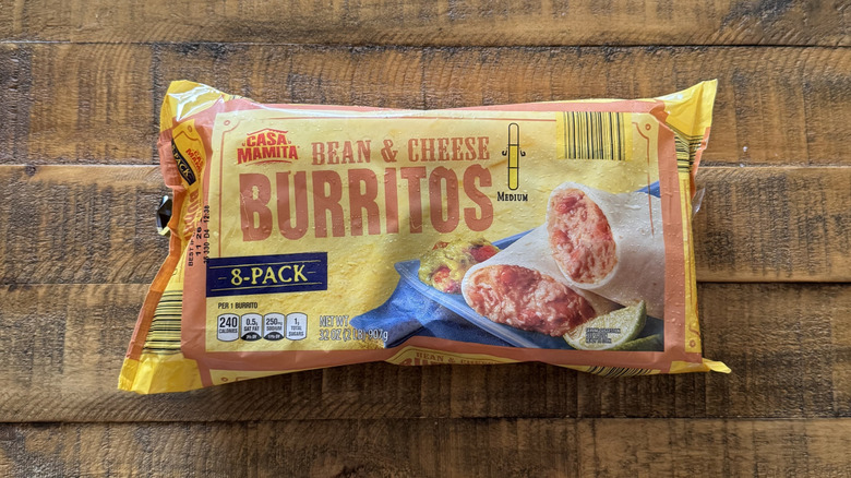 Aldi's Casa Mamita bean & cheese burritos package