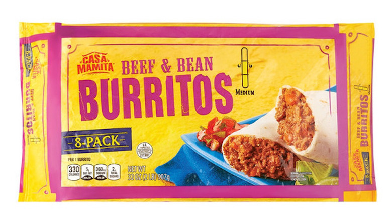 Box of Casa Mamita beef & bean burritos