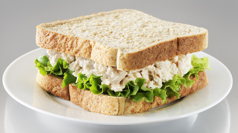 Tuna fish sandwich with lettuce