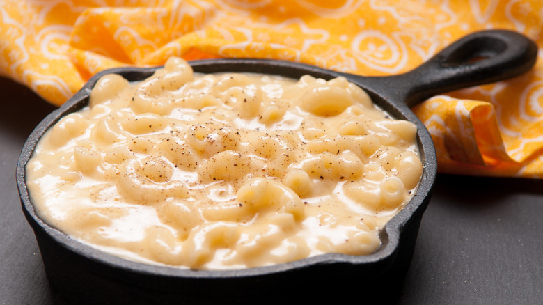 Mac and cheese in a pan