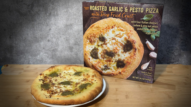 Trader Joe's Roasted Garlic & Pesto Pizza with box