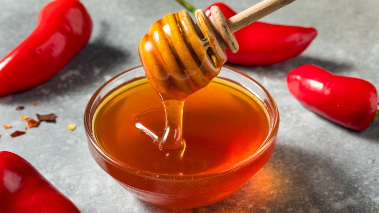 hot honey in bowl