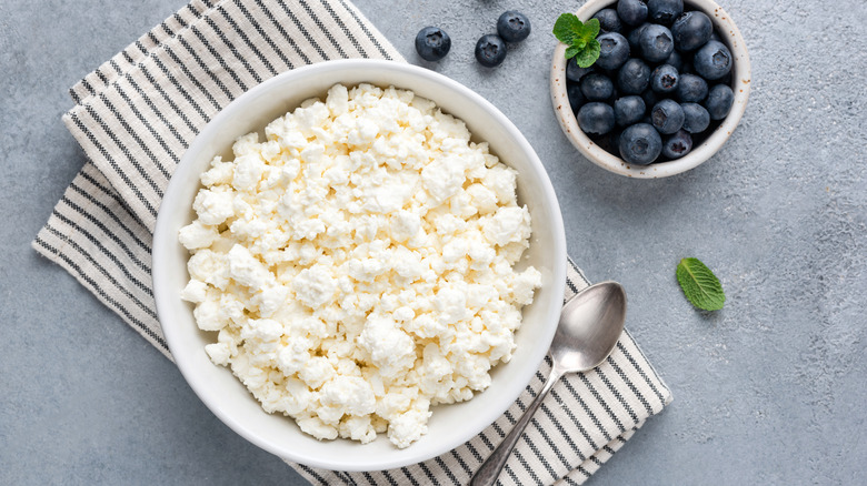 cottage cheese and blueberries