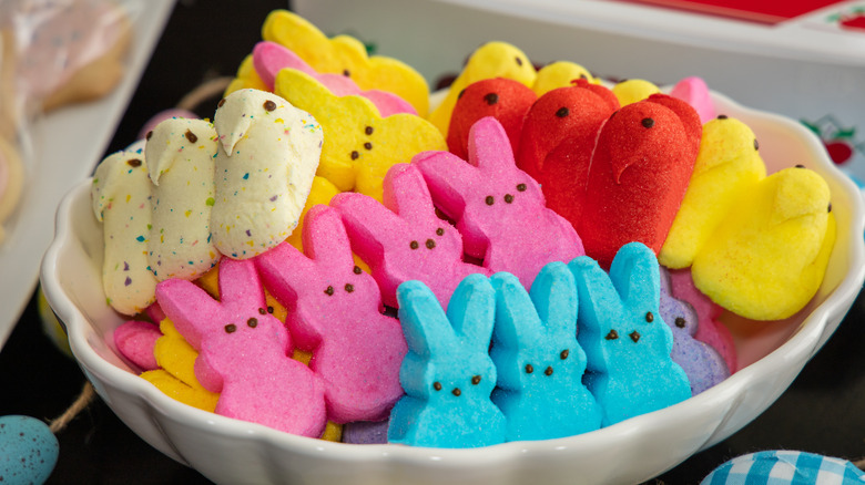 PEEPS marshmallows in a bowl