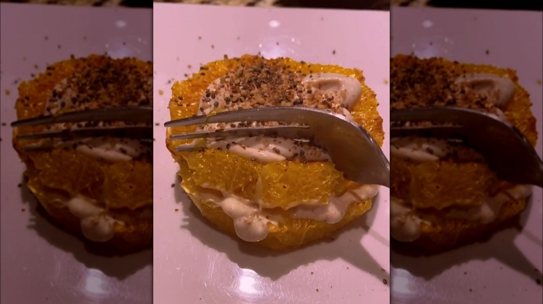 Oranges with yogurt and granola