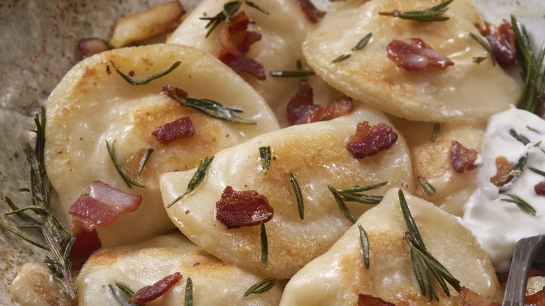 pierogi with bacon 