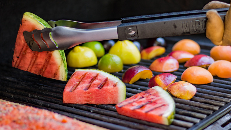 various fruit on grill