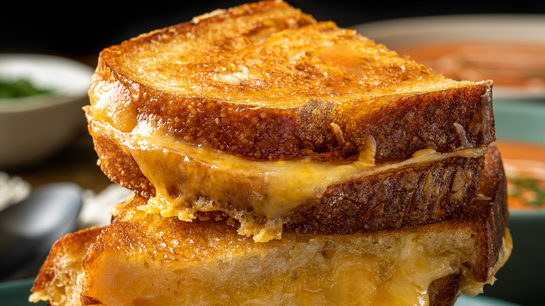 Grilled cheese sandwich stack